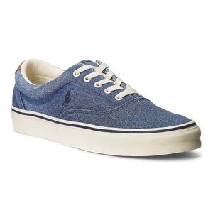 🖤🖤Polo Ralph Lauren Men Low Top Sneakers Keaton Pony Washed Denim All Sizes